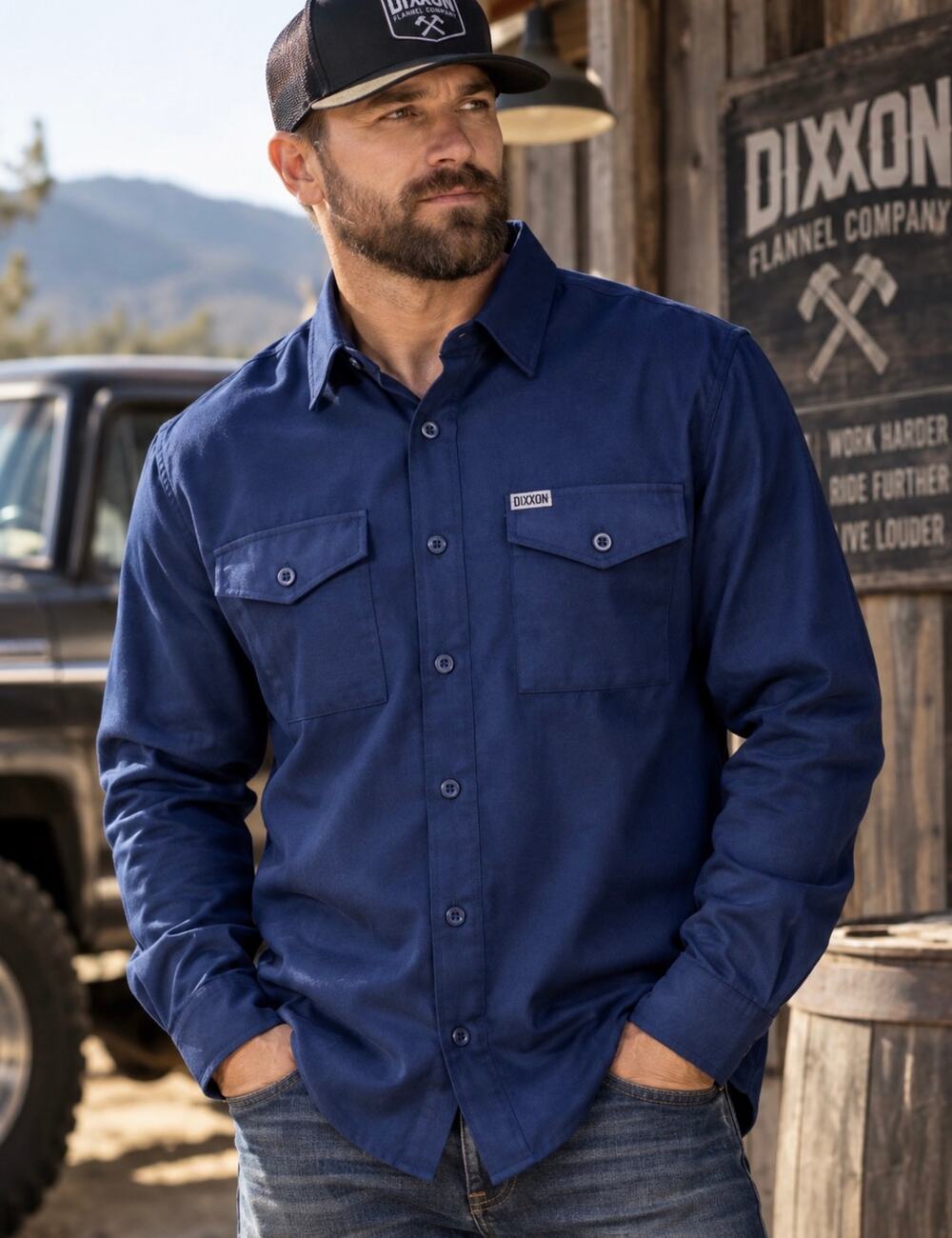 DIXXON Flannel Company “The Brig” Button Front Navy Blue Size XXL